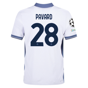 Nike Inter Milan Authentic Benjamin Pavard Away Jersey w/ Champions League + Scudetto Patch 24/25 (White/Silver)