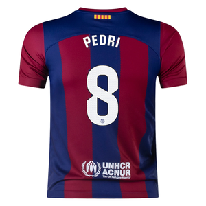 Nike Youth Barcelona Pedri Home Jersey 23/24 (Deep royal Blue/Noble Red)