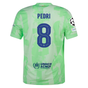 Nike Barcelona Pedri Third Jersey w/ Champions League Patches 24/25 (Barely Volt/Old Royal)