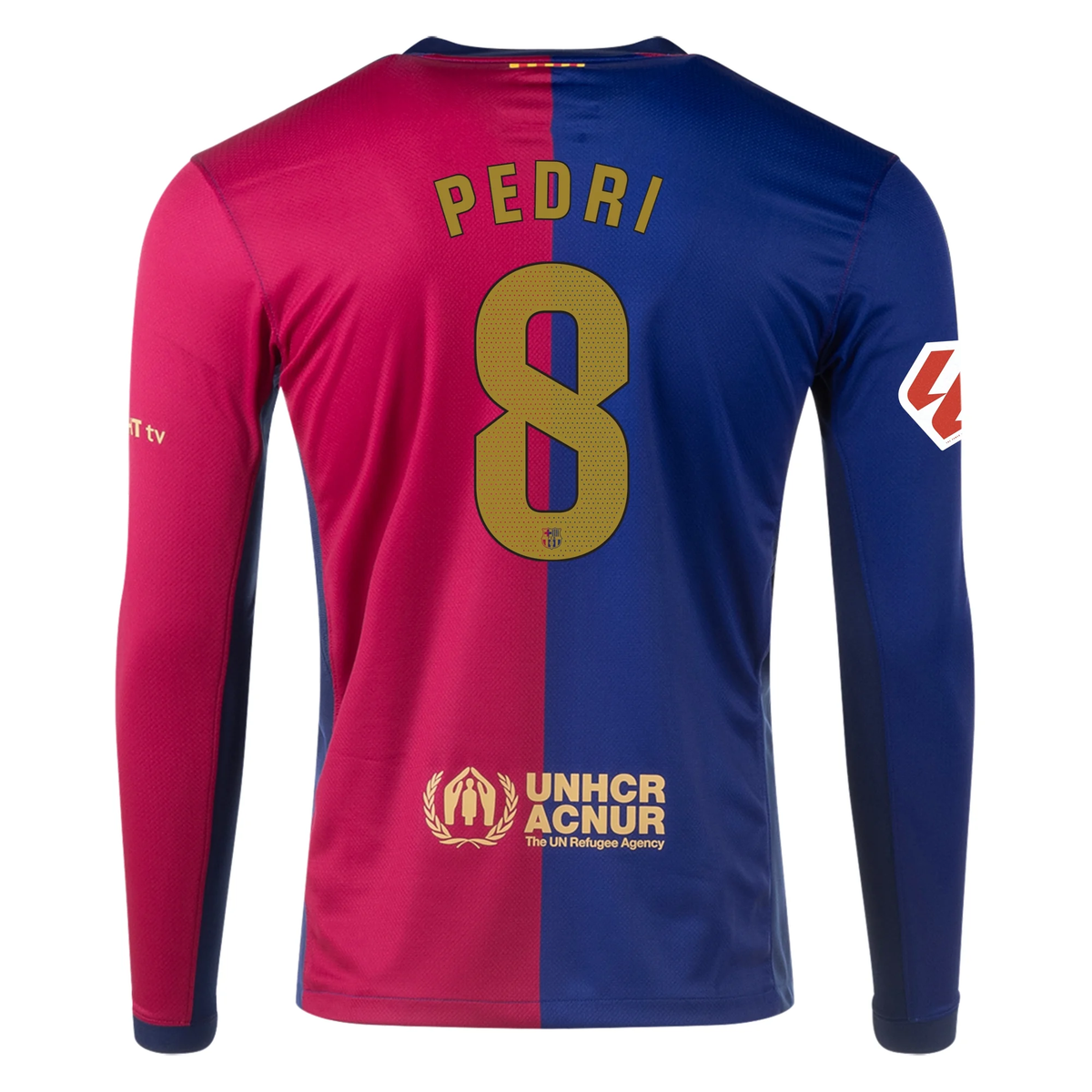 Nike Barcelona Pedri Home Long Sleeve Jersey w La Liga Patch 24 25 R Soccer Wearhouse