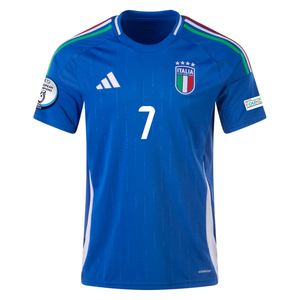 adidas Italy Lorenzo Pellegrini Home Jersey w/ Euro 2024 Patches 24/25 (Blue)