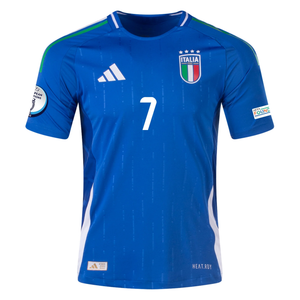 adidas Italy Authentic Lorenzo Pellegrini Home Jersey w/ Euro 2024 Patches 24/25 (Blue)