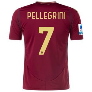 adidas Roma Lorenzo Pellegrini Home Jersey w/ Serie A Patch 24/25 (Burgundy/Gold)