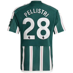 adidas Youth Manchester United Facundo Pellestri Away Jersey 23/24 (Green Night/Core White/Active Maroon)