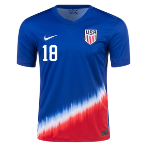 Nike Mens United States Ricardo Pepi Away Jersey 24/25 (Old Royal/Sport Red)