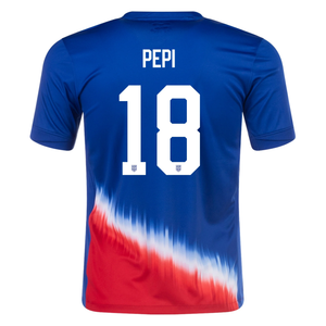 Nike Mens United States Ricardo Pepi Away Jersey 24/25 (Old Royal/Sport Red)