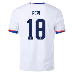 Nike Mens United States Authentic Ricardo Pepi Match Home Jersey 24/25 (White/Obsidian)