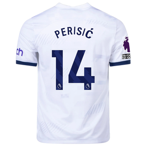 Nike Tottenham Ivan Perisic Home Jersey w/ EPL + No Room For Racism Patches  23/24 (White/Binary Blue)