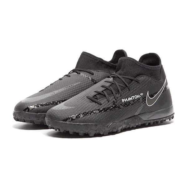 Nike Phantom GT2 Academy DF Turf Soccer Shoes (Black/Dark Smoke