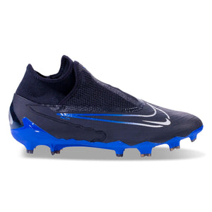 Nike Phantom GX Pro DF Firm Ground Soccer Cleats (Black/Chrome-Hyper Royal)