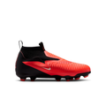 Nike Jr. Phantom 6 High Academy FG/MG Soccer Cleats (Bright Crimson/Black)