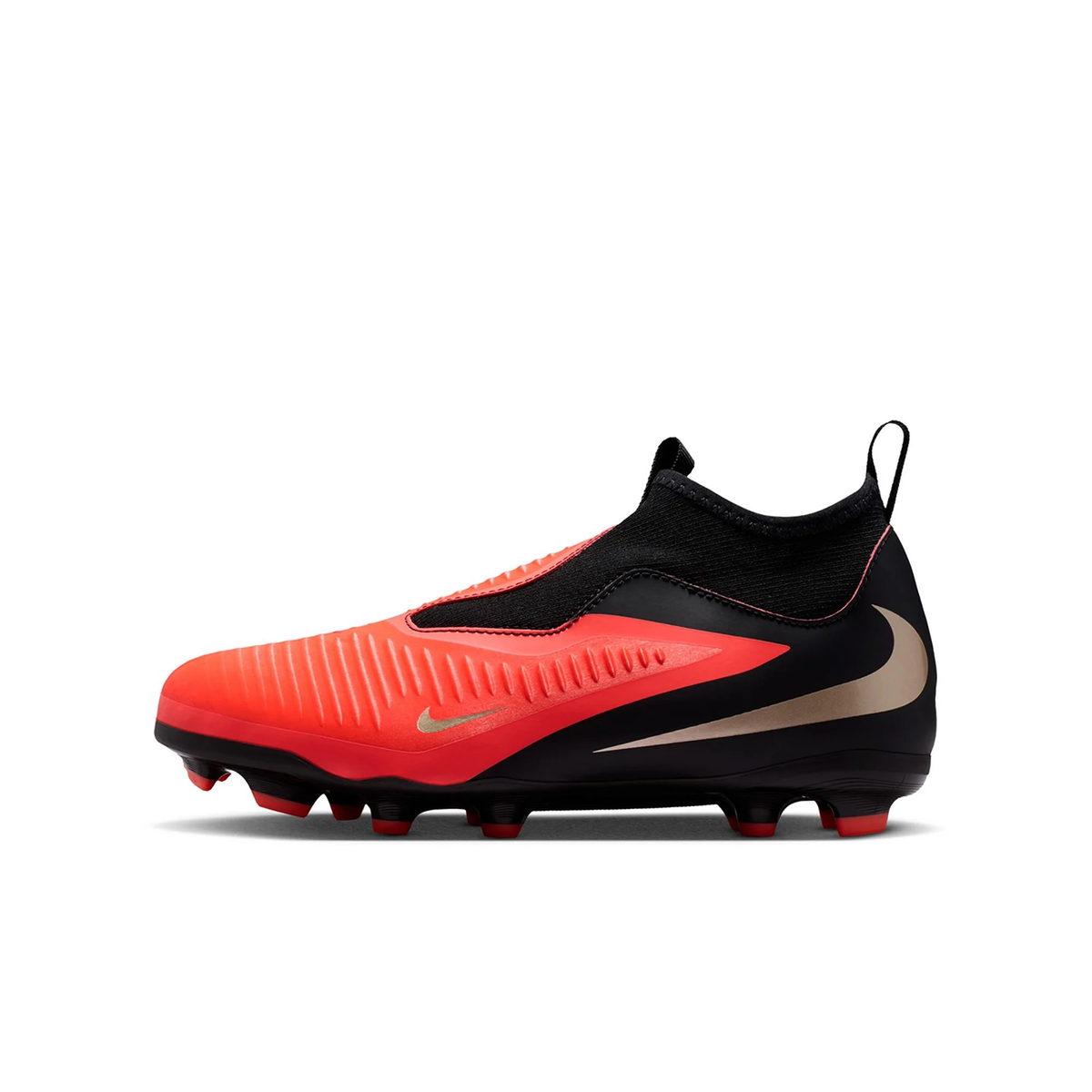 Nike Jr. Phantom 6 High Academy FG/MG Soccer Cleats (Bright Crimson/Black)