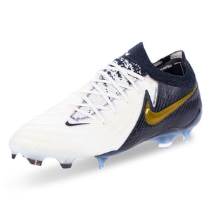 Nike Phantom GX II Elite Firm Ground Soccer Cleats (White/Black/Metallic Gold Coin)