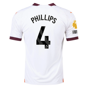 Puma Manchester City Kalvin Phillips Away Jersey w/ EPL + No Room For Racism Patches 23/24 (Puma White/Aubergine)