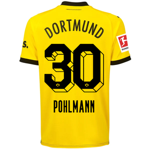 Puma Borussia Dortmund Pohlamann Home Jersey w/ Bundesliga Patch 23/24 (Cyber Yellow/Puma Black)