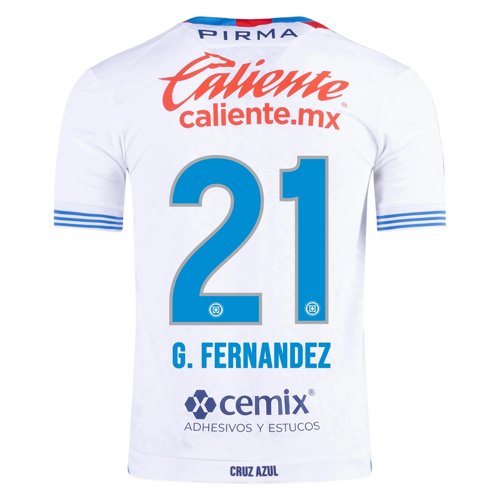 Pirma Gabriel Fernández Cruz Azul Away Jersey 24/25 (White/Blue) | SoccerWearhouse