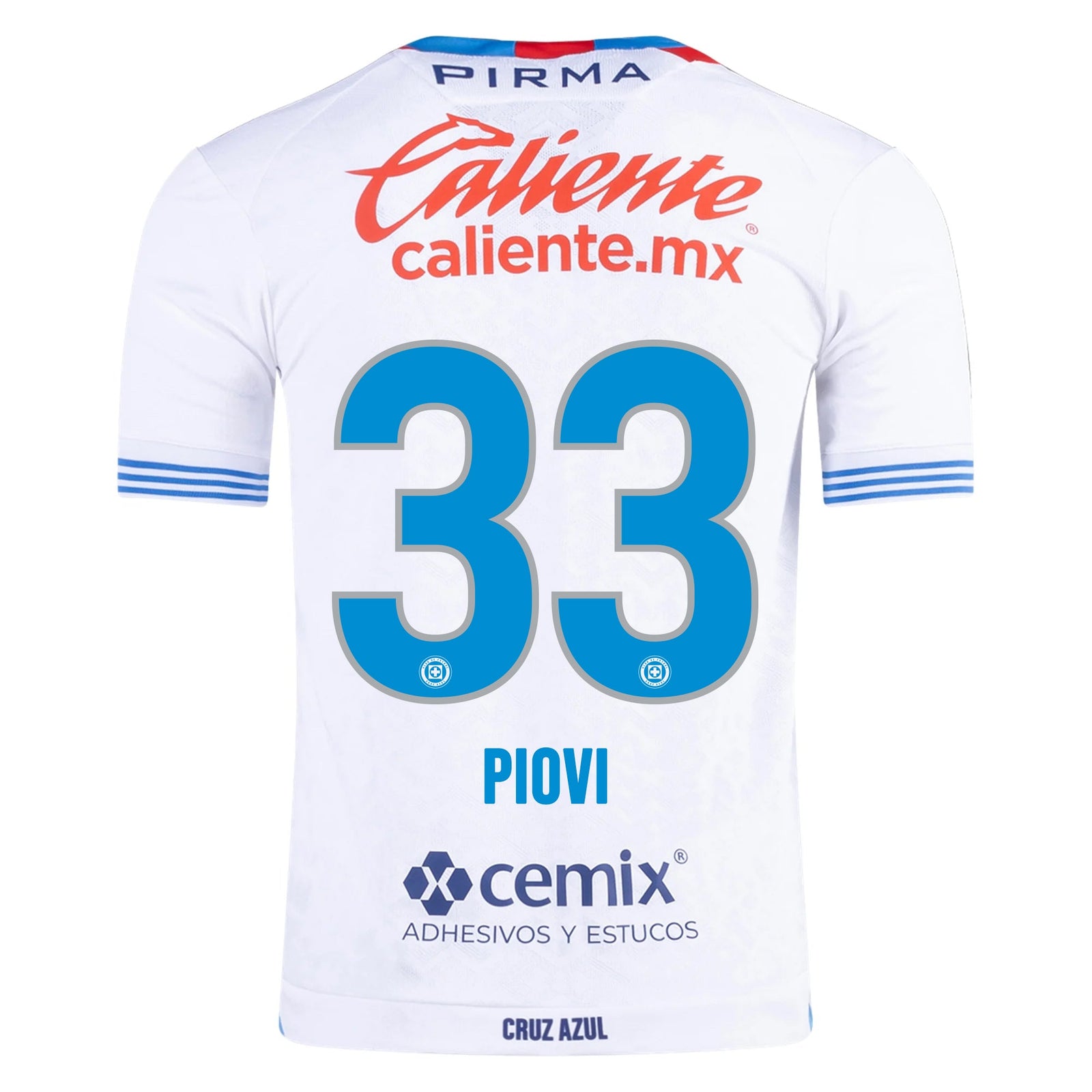 Pirma Gonzalo Piovi Cruz Azul Away Jersey 24/25 (White/Blue) | SoccerWearhouse
