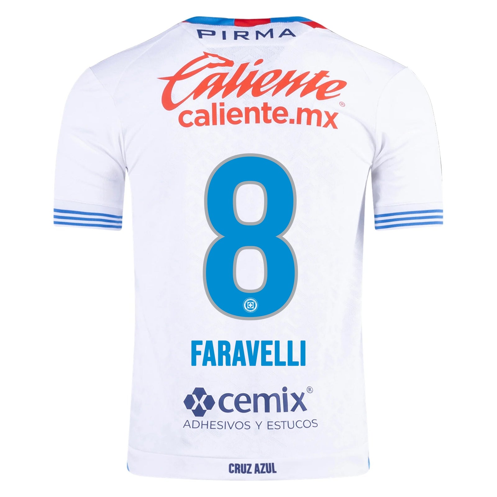 Pirma Lorenzo Faravelli Cruz Azul Away Jersey 24/25 (White/Blue) | SoccerWearhouse