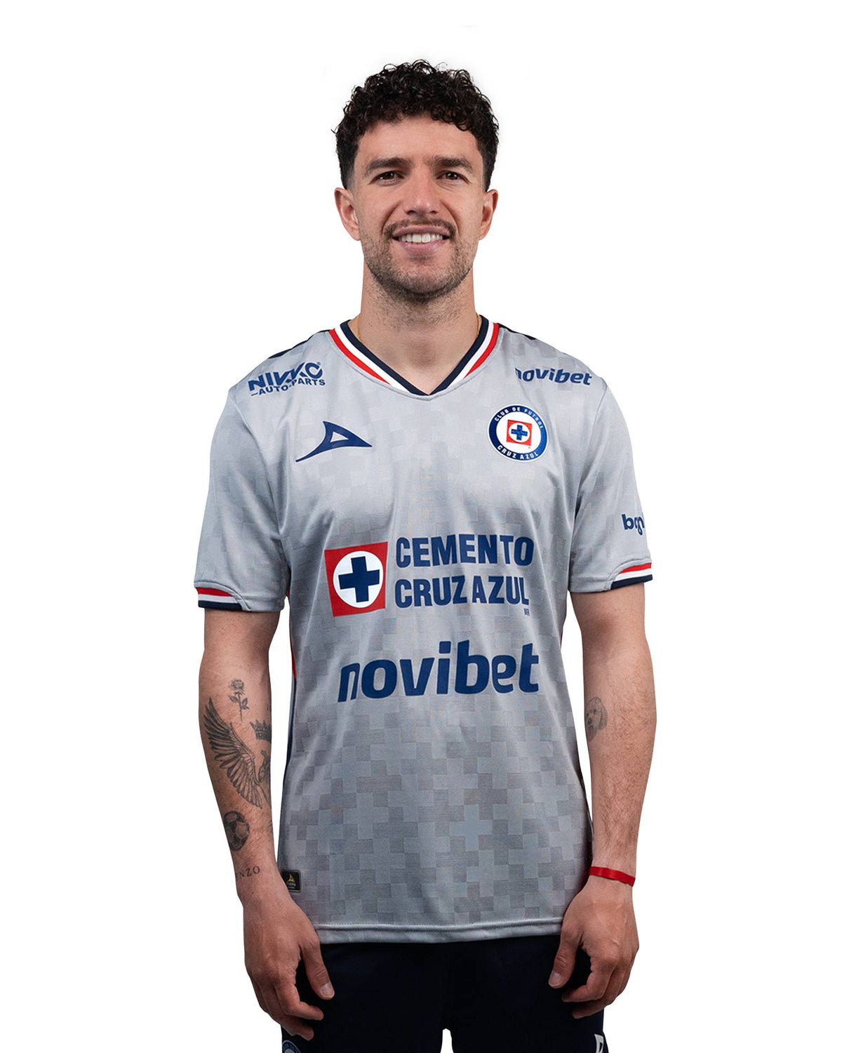 Pirma Men's Cruz Azul Away Jersey 25/26 w/ Champions 9 & LIGA BBVA Patches (Grey) | SoccerWearhouse