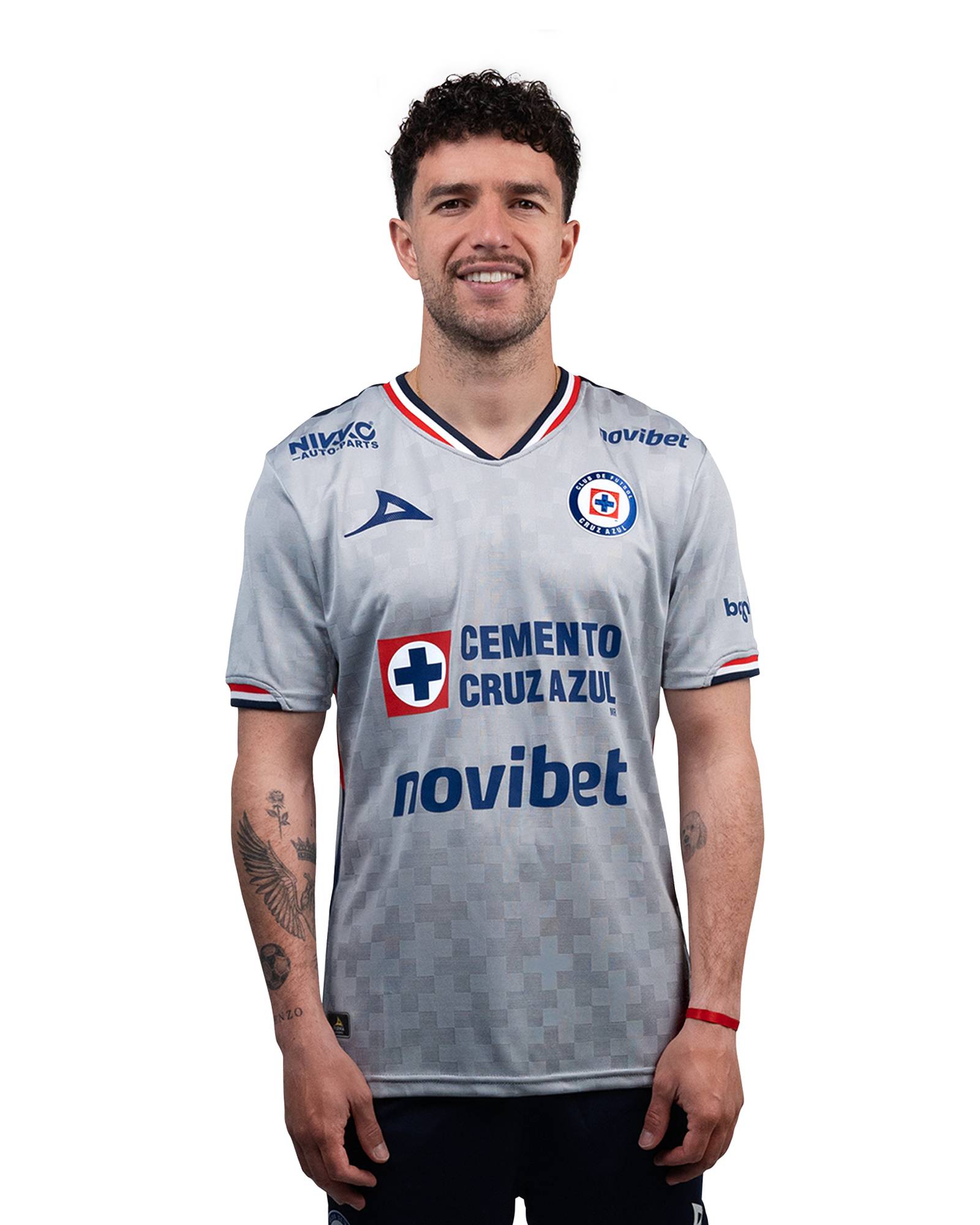 Pirma Men's Cruz Azul Away Jersey 25/26 w/ Champions 9 & LIGA BBVA Patches (Grey) | SoccerWearhouse