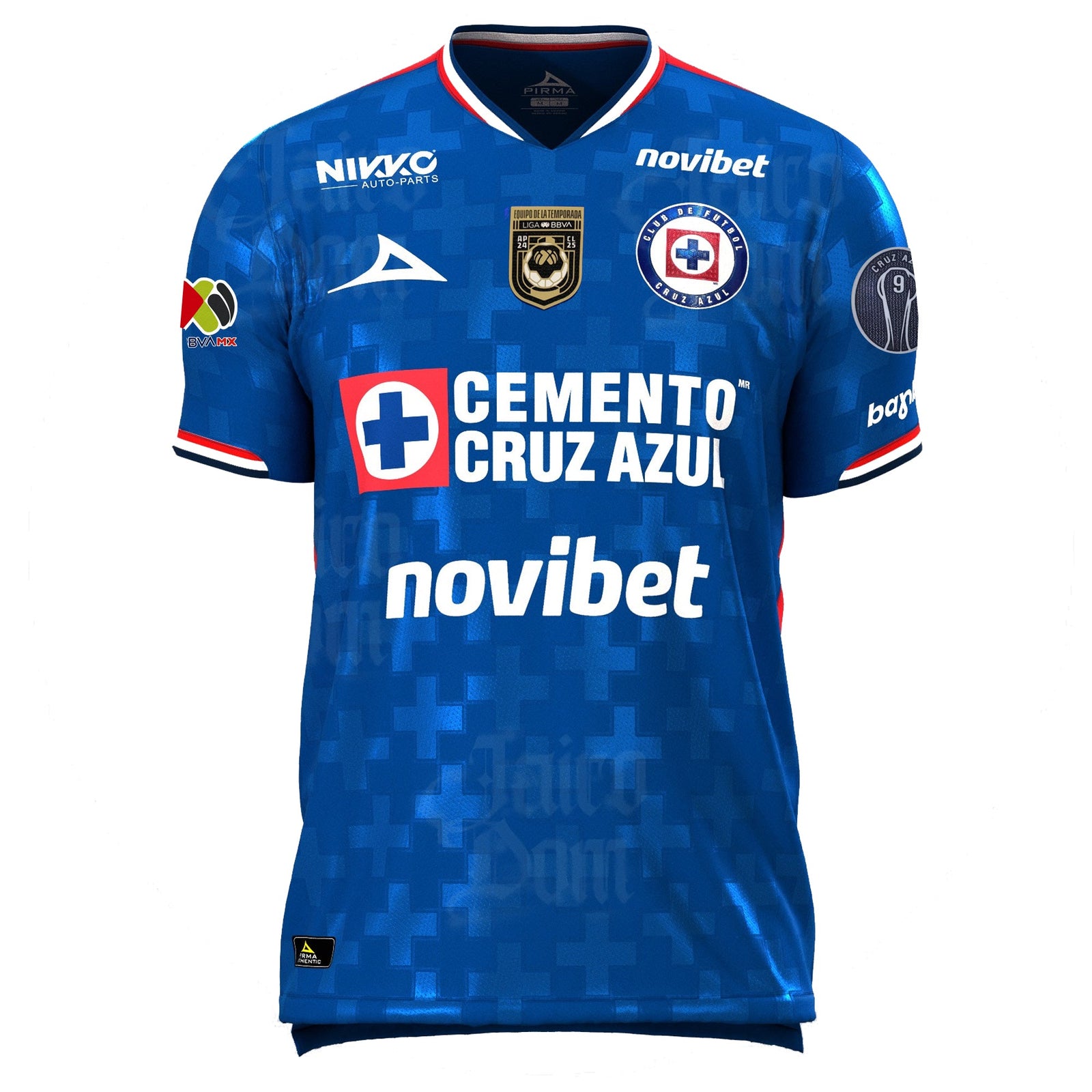 Pirma Men's Cruz Azul Home Jersey 25/26 w/ Champion 9 + Liga BBVA Patches (Blue) | SoccerWearhouse