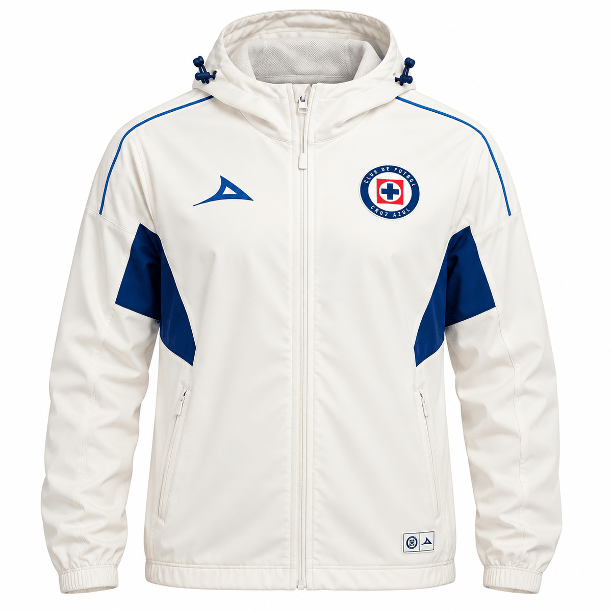 Pirma Men's Cruz Azul Windbreaker Jacket (White/Blue) | SoccerWearhouse
