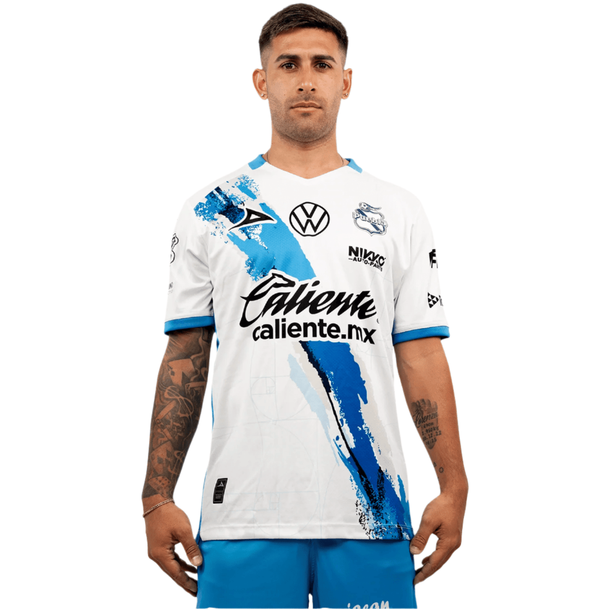Pirma Men's Puebla Home Jersey 25/26 (White/Royal Blue) | SoccerWearhouse