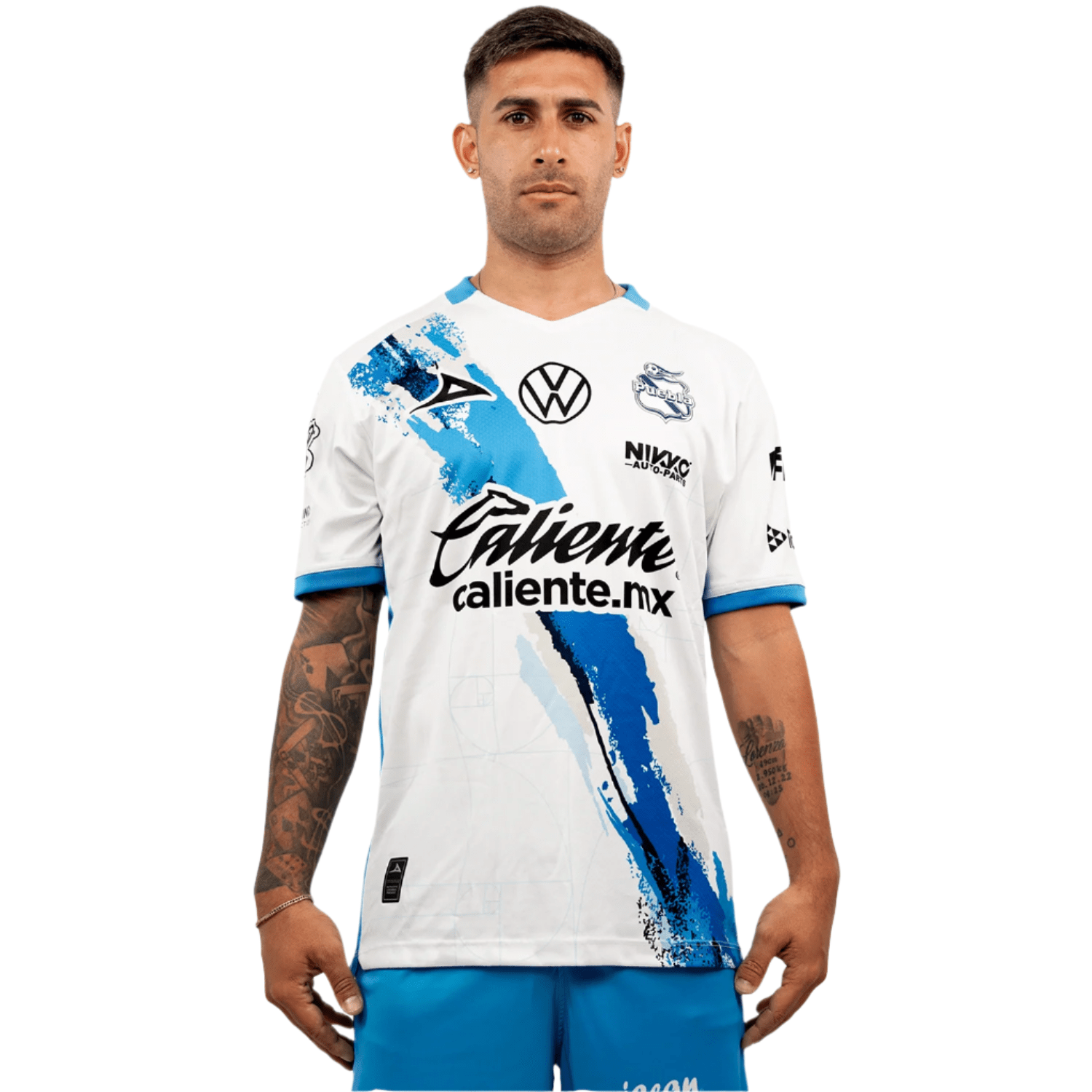 Pirma Men's Puebla Home Jersey 25/26 (White/Royal Blue) | SoccerWearhouse
