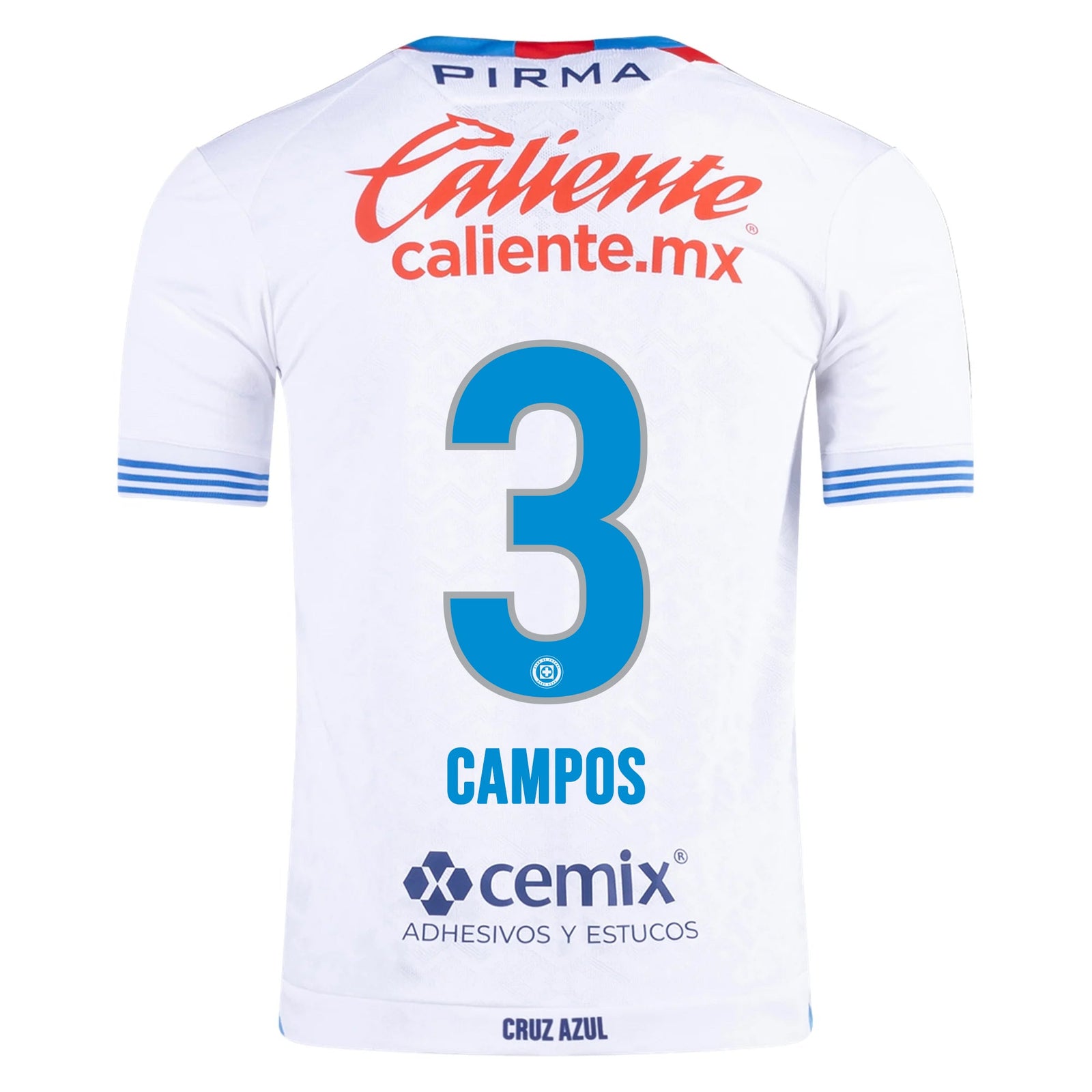 Pirma Omar Campos Cruz Azul Away Jersey 24/25 (White/Blue) | SoccerWearhouse