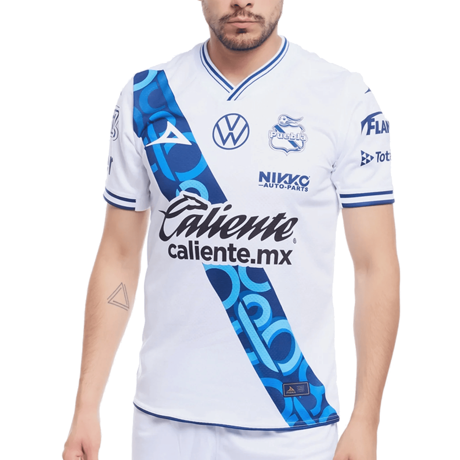 Pirma Puebla Home Jersey 24/25 (White/Navy) | SoccerWearhouse