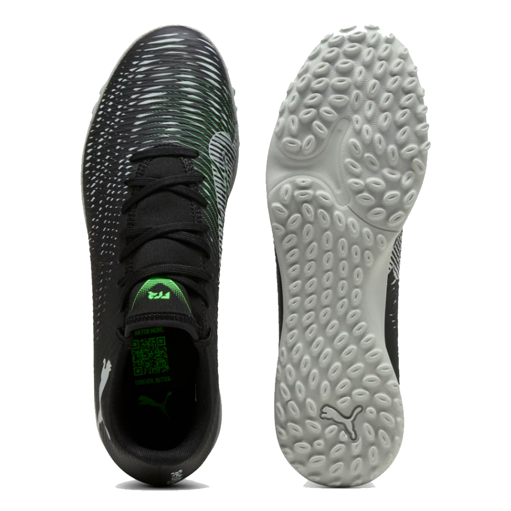 Puma Future 8 Play Turf Soccer Shoes (Black/Cool Grey/Fluo Green)