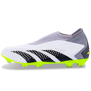 adidas Predator Accuracy.3 LL Laceless Firm Ground Soccer Cleats (White/Lucid Lemon)