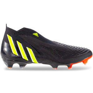 adidas Predator Edge+ Firm Ground Soccer Cleats (Core Black/Team Solar Yellow)