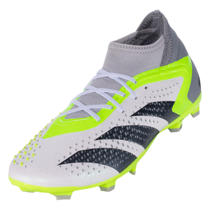 Adidas Jr. Predator Accuracy.1 FG Soccer Cleats (White/Core Black/Lucid Lemon)
