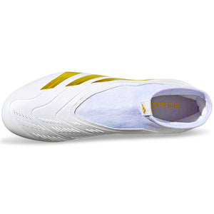 Adidas Predator League Laceless FG Soccer Cleat Cloud White Gold Meta Soccer Wearhouse