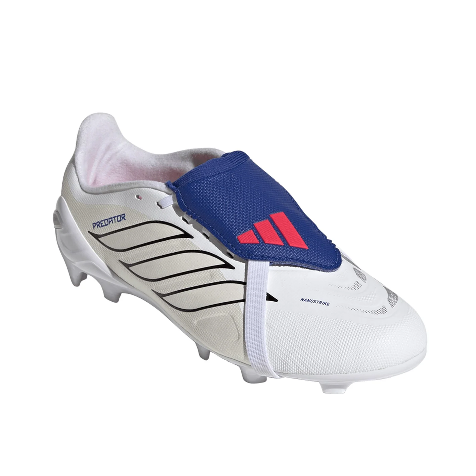 adidas Jr. Predator League FT Firm Ground Soccer Cleats (White/Zero Metallic/Royal Blue)