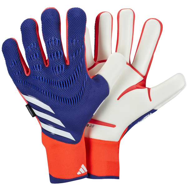 adidas Predator Pro Finger Save Goalkeeper Glove Lucid Blue Solar Red Soccer Wearhouse