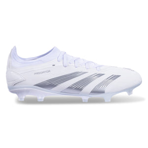 adidas Predator Pro Firm Ground Soccer Cleats (White/Metallic Silver)