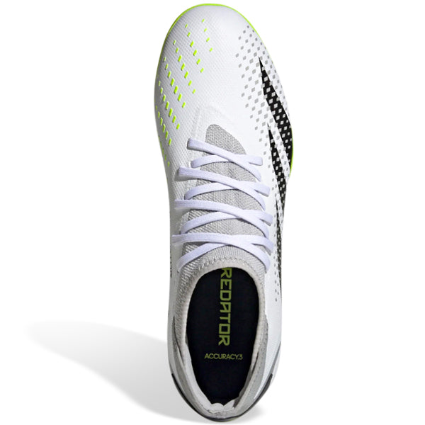adidas Predator Accuracy.3 Turf Soccer Shoes (White/Lucid Lemon)