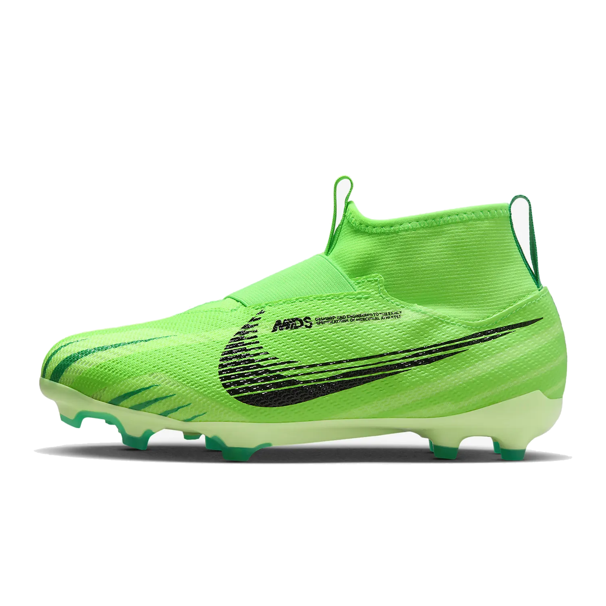 Nike Jr. Zoom Superfly 9 Pro MDS Firm Ground Soccer Cleats (Green Stri ...