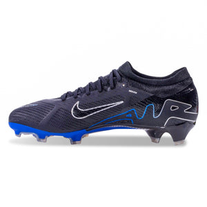 Nike Zoom Vapor 15 Pro Firm Ground Soccer Cleats (Black/Chrome-Hyper Royal)