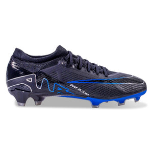 Nike Zoom Vapor 15 Pro Firm Ground Soccer Cleats (Black/Chrome-Hyper Royal)