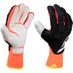 adidas Predator Pro Fingersave Goalkeeper Glove (Black/Solar Red/Solar Yellow)