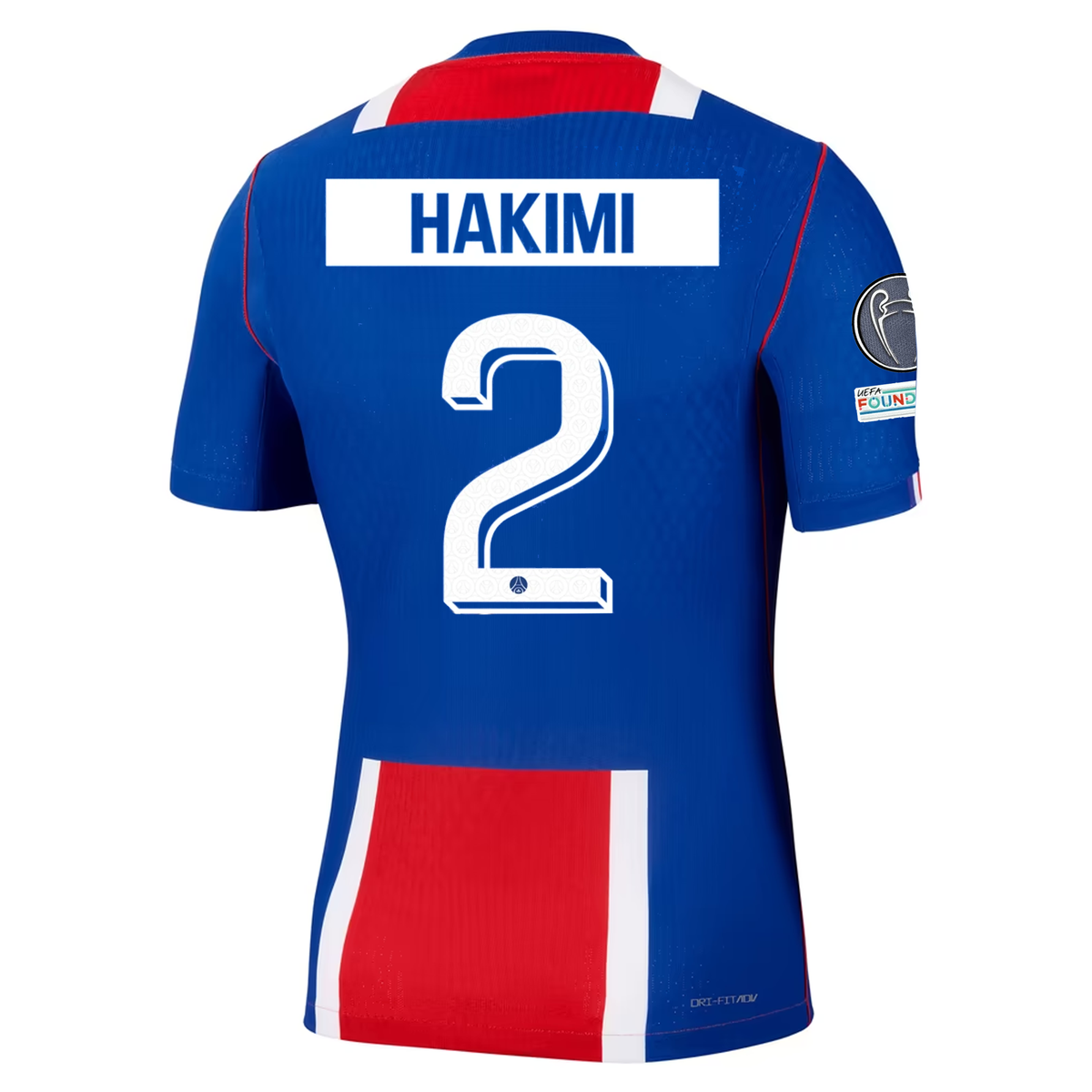 Nike Paris Saint-Germain Match Authentic Archaf Hakimi Home Jersey w/ Champions League Patches 26/27 (Old Royal/White/Red)