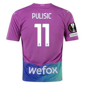 Puma AC Milan Christian Pulisic Third Jersey w/ Europa League Patches 23/24 (Ravish/Royal Sapphire)