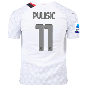 Puma AC Milan Authentic Christian Pulisic Away Jersey w/ Serie A Patch 23/24 (Puma White/Feather Grey)