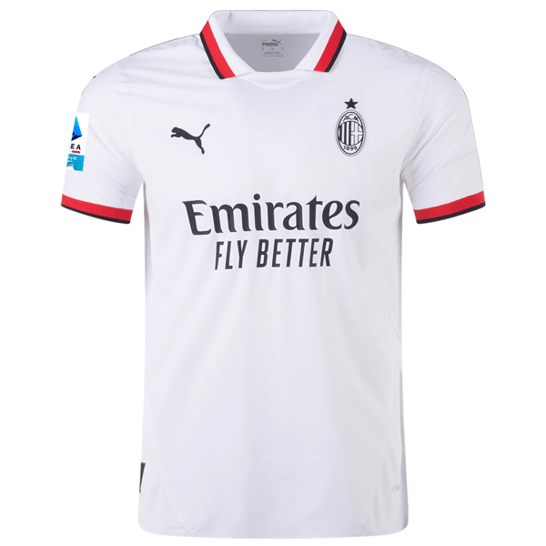 Puma AC Milan Authentic Christian Pulisic Away Jersey w/ Series A Patch 24/25 (Puma White) | SoccerWearhouse