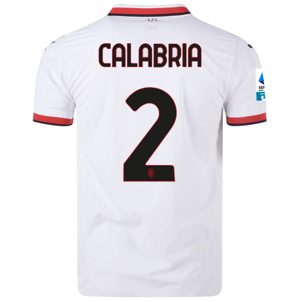 Puma AC Milan Authentic Davide Calabria Away Jersey w/ Series A Patch 24/25 (Puma White) | SoccerWearhouse