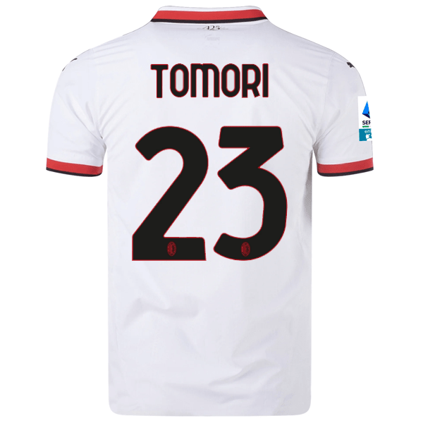 Puma AC Milan Authentic Fikayo Tomori Away Jersey w/ Series A Patch 24/25 (Puma White) | SoccerWearhouse