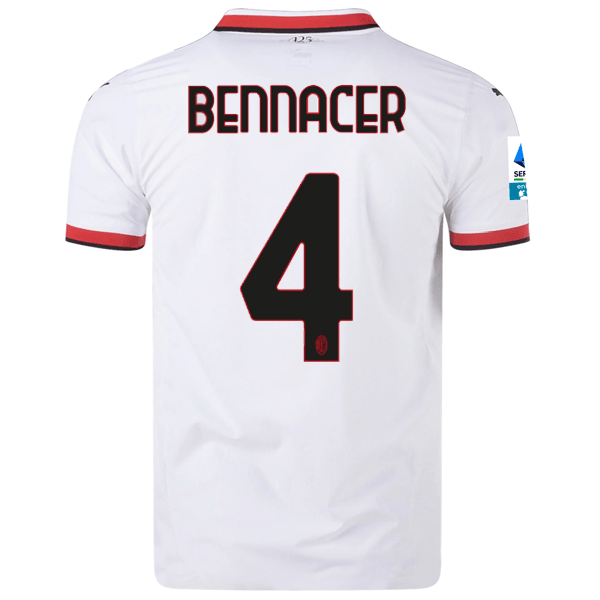 Puma AC Milan Authentic Ismaël Bennacer Away Jersey w/ Series A Patch 24/25 (Puma White) | SoccerWearhouse